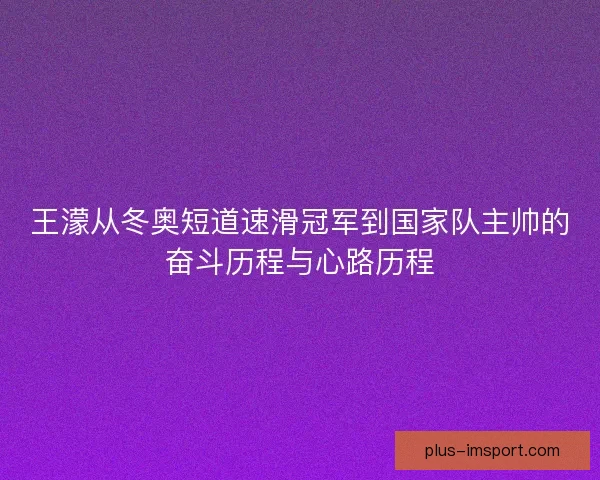 王濛从冬奥短道速滑冠军到国家队主帅的奋斗历程与心路历程