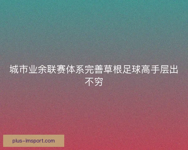 城市业余联赛体系完善草根足球高手层出不穷 城市业余联赛体系完善草根足球高手层出不穷