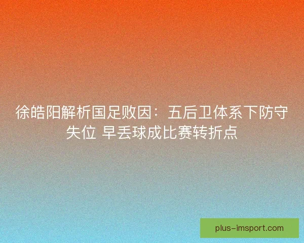 徐皓阳解析国足败因：五后卫体系下防守失位 早丢球成比赛转折点
