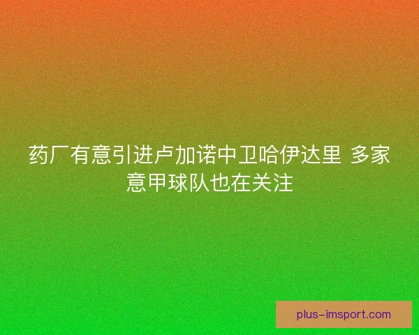 药厂有意引进卢加诺中卫哈伊达里 多家意甲球队也在关注
